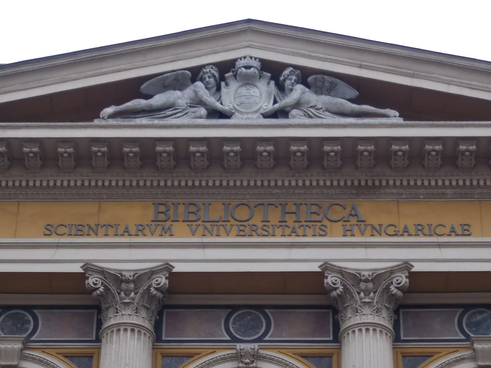 Classical detail on the University Library in Budapest