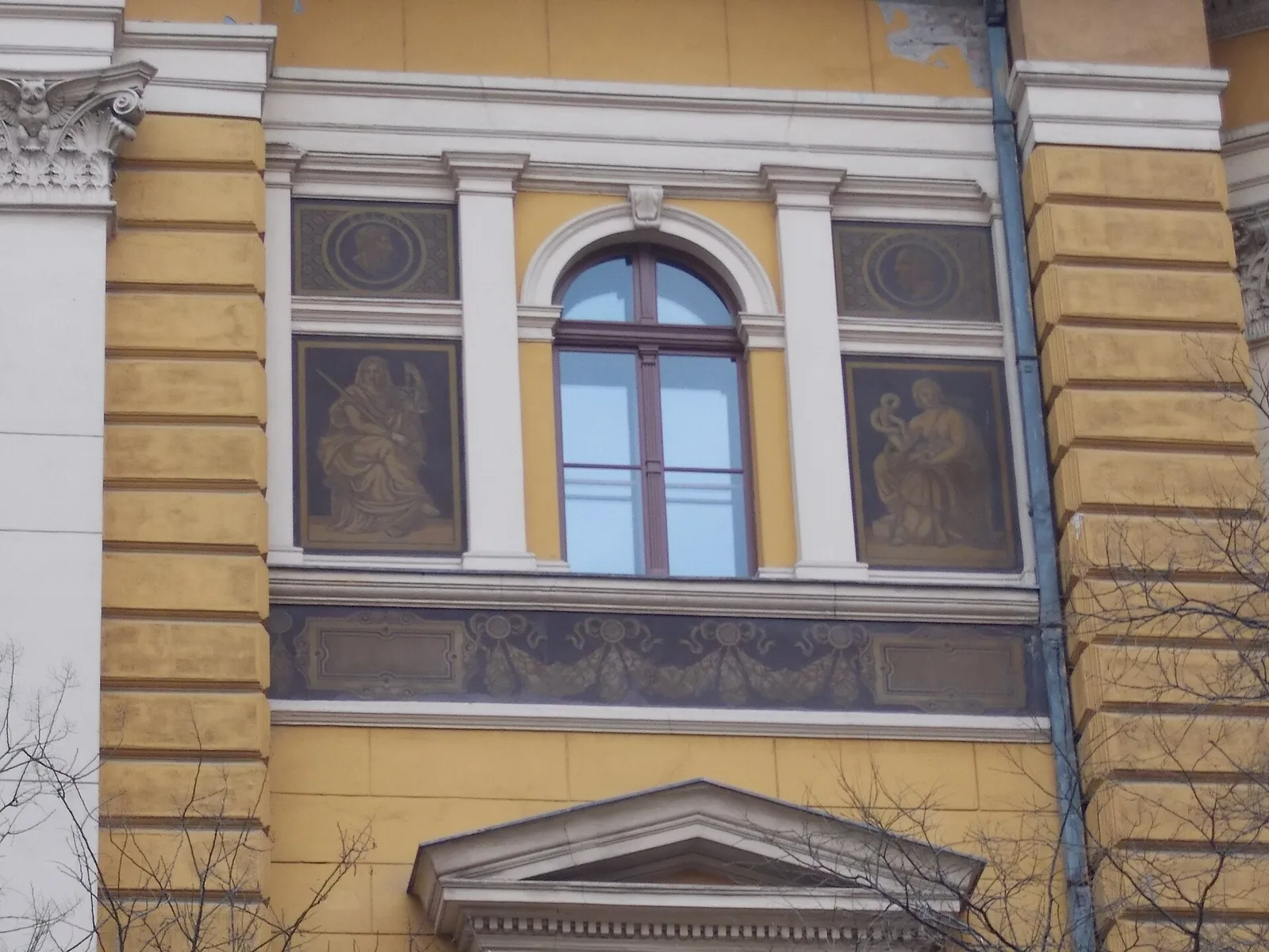 Classical figure depicted on Budapest University Library
